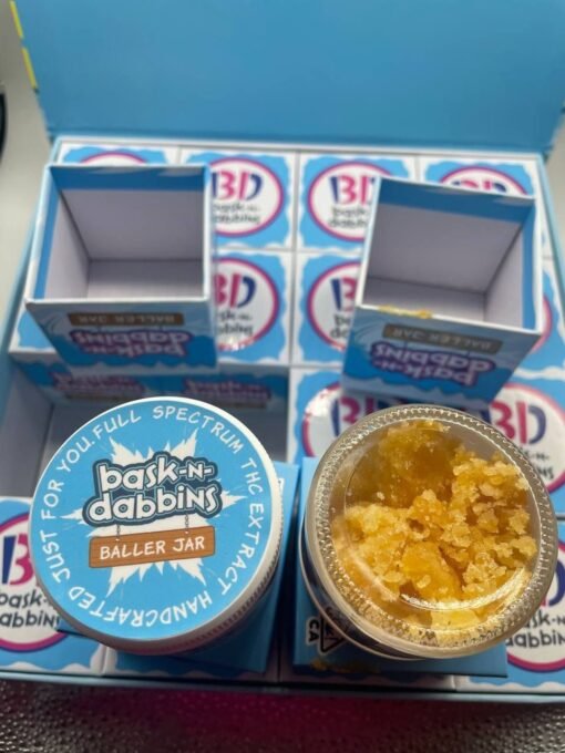 Bask N Dabbins live resin THC extracts in 1 oz baller jars for sale online