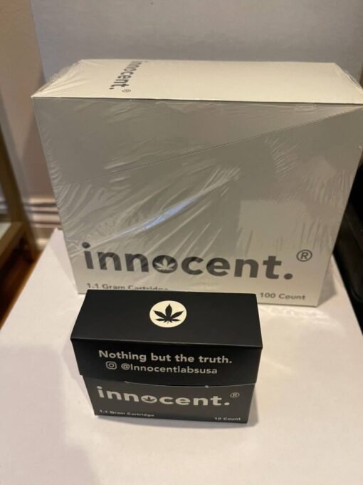 Innocent carts or cartridges are glass tanks pre-filled with clean THC cannabis oil which can easily be setup with a 510 battery to enjoy your vaping experience with delicious clouds. These carts are Typically sold in a gram increment. Innocent cartridges come in a variety of well known strains and are generally loved for their potency and flavorful vapor. Whether you’re looking for something fruity, spicy, energizing, or chill, there’s a Innocent THC cartridge out there to suit your style and your vaporizer. The carts are Flavorful, hard-hitting, and super smooth.