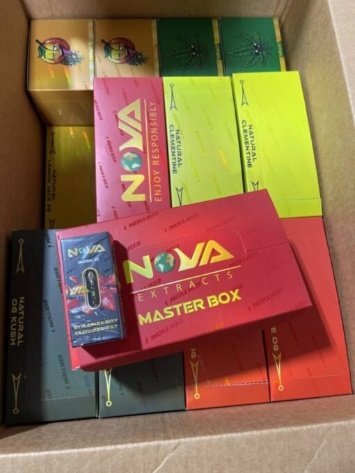 Nova carts for sale online Nova carts or cartridges are glass tanks pre-filled with premium THC cannabis oil which can easily be setup with a 510 battery to enjoy your vaping experience with delicious clouds. These carts are Typically sold in a gram increment. Nova cartridges come in a variety of well known strains and are generally loved for their potency and flavorful vapor. Whether you’re looking for something fruity, spicy, energizing, or chill, there’s a Nova extracts THC cartridge out there to suit your style and your vaporizer. The carts are Flavorful, hard-hitting, and super smooth.